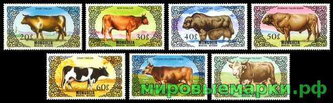 Монголия 1985 г. № 1682-1688. Фауна. Крупный рогатый скот. Серия