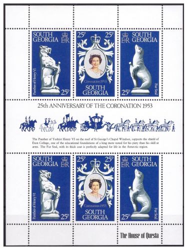 Южная Георгия 1978 г. № 71-73. 25-летие коронации королевы Елизаветы II. МЛ