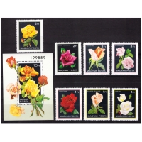 Венгрия 1982 г. № 3548-3554, блок 156А(3555). Флора. Цветы. Розы. Серия+блок