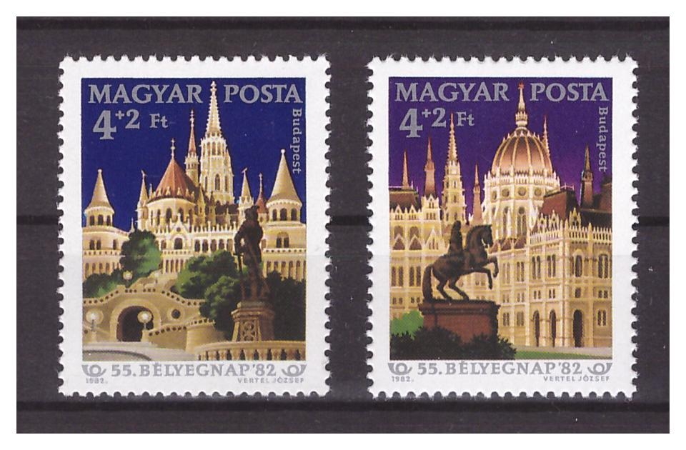 Венгрия 1982 г. № 3571-3572. День почтовой марки. Рыбацкий бастион в Будапеште