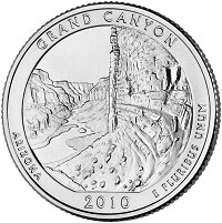 США 2010 г. 25 центов(квотер). № 4. Аризона. Национальный парк Гранд-Каньон(D)