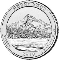 США 2010 г. 25 центов(квотер). № 5. Орегон. Национальный лес Маунт Худ(D)
