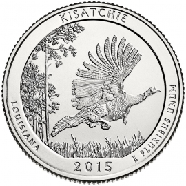 США 2015 г. 25 центов(квотер). № 27. Луизиана. Национальный лес Кисатчи(Kisatchie)(D)