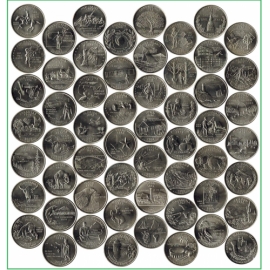 США 1999-2009 г.г. 25 центов(квотеры). № 1-56. 