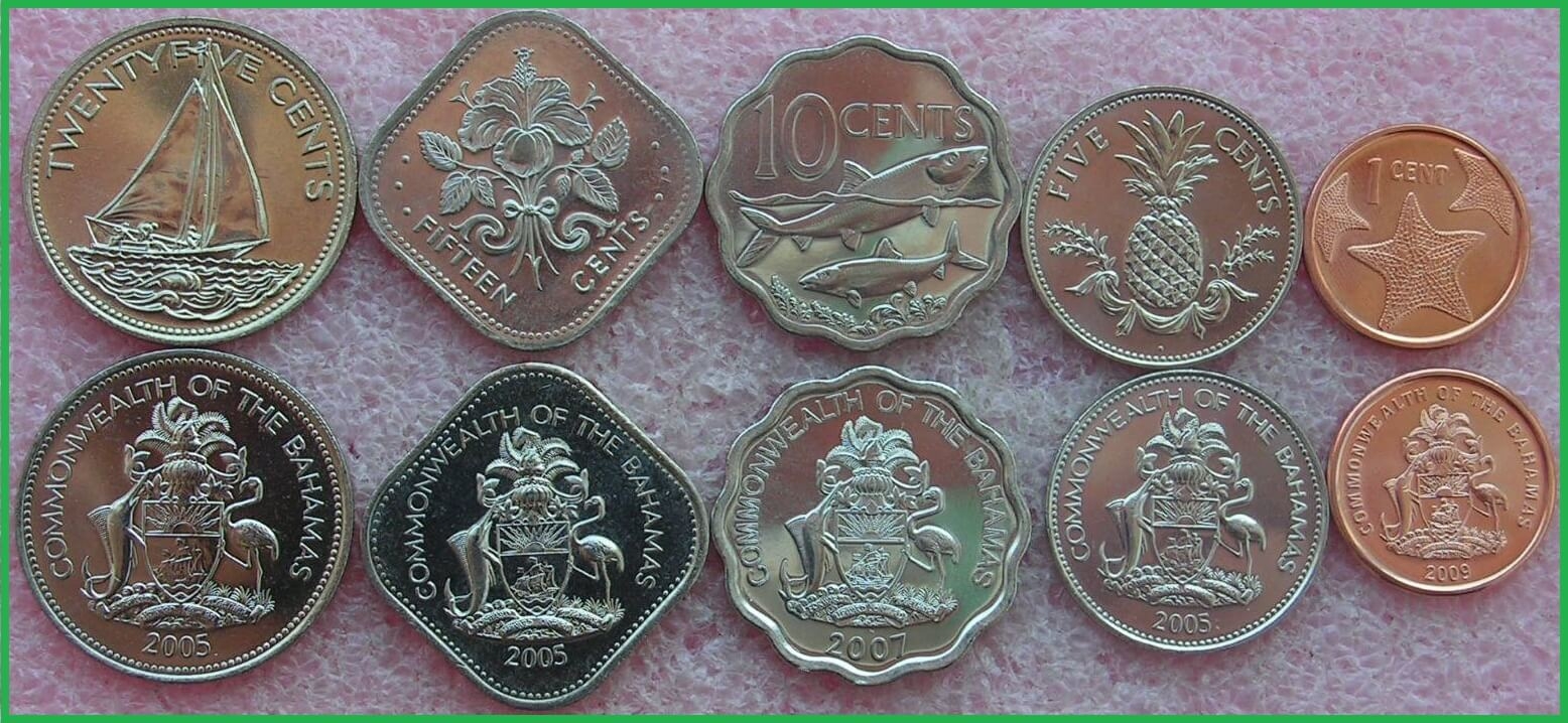 Багамские о-ва 2005-2009 г.г. Набор из 5 монет