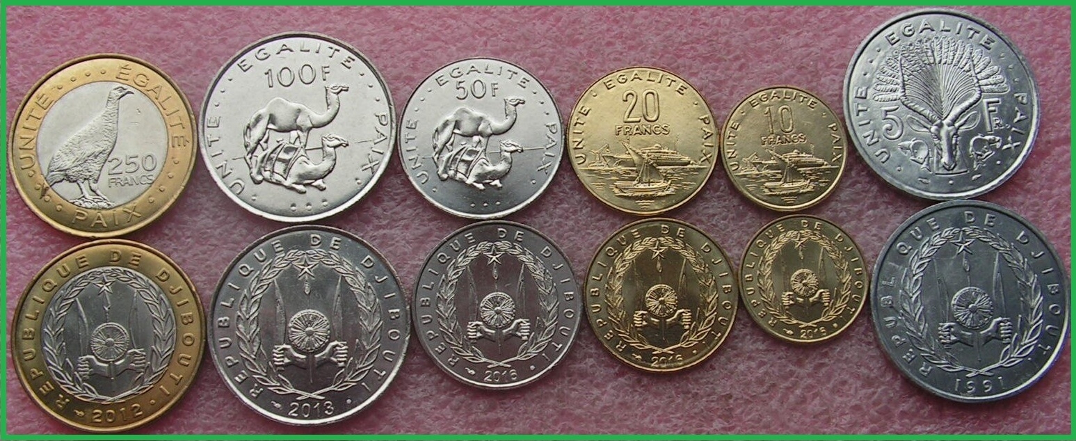 Джибути 1991-2016 г.г. Набор из 6 монет