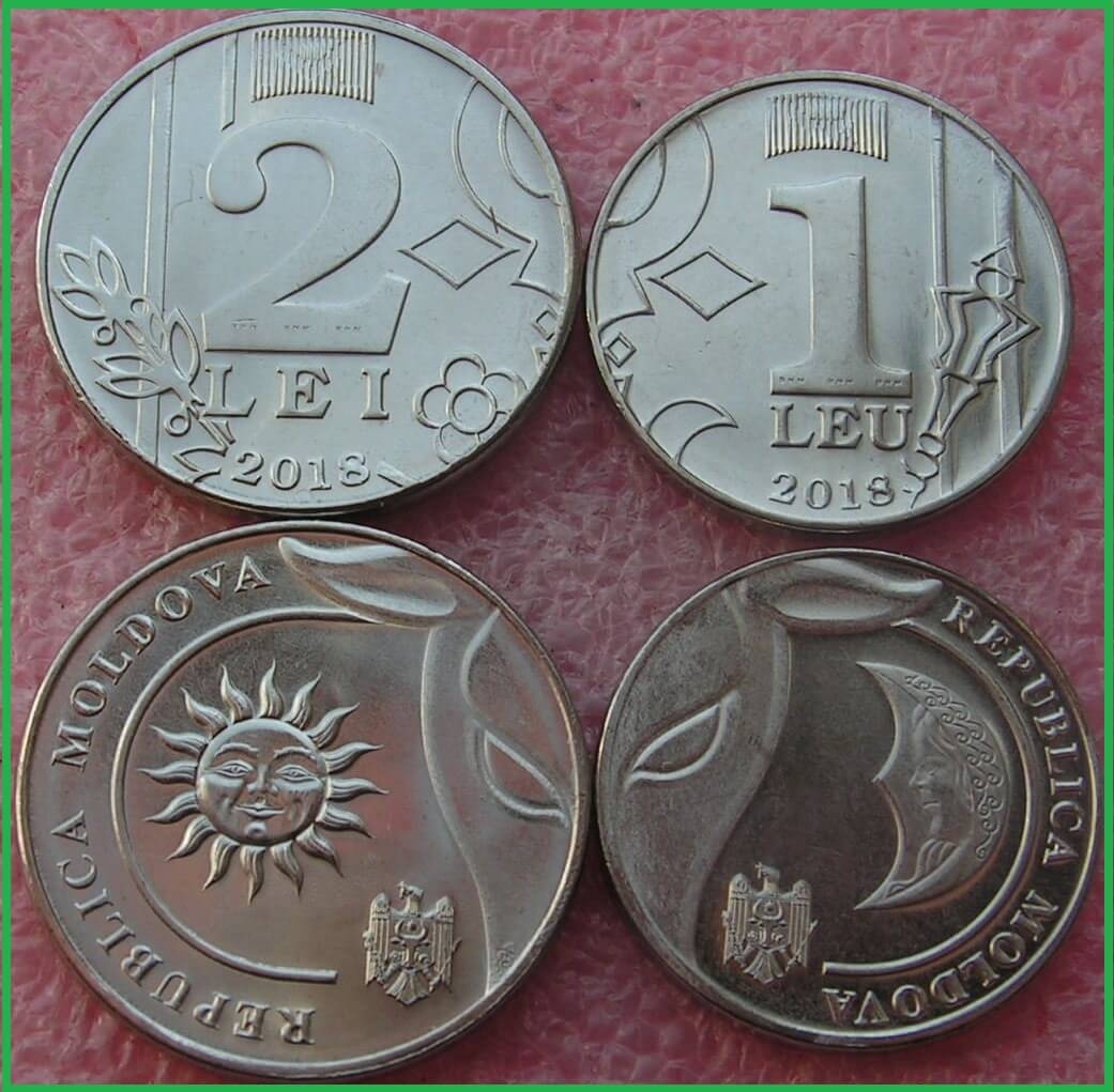 Молдова 2018 г. Набор из 2 монет(1 и 2 лей)