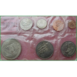 Новая Зеландия 1967 г. Набор из 7 монет(запайка)