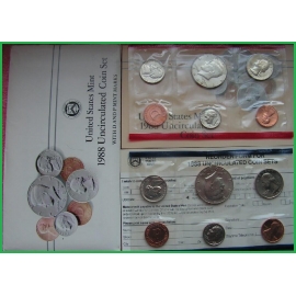 США 1988 г. Набор из 10 монет. Дворы-P и D