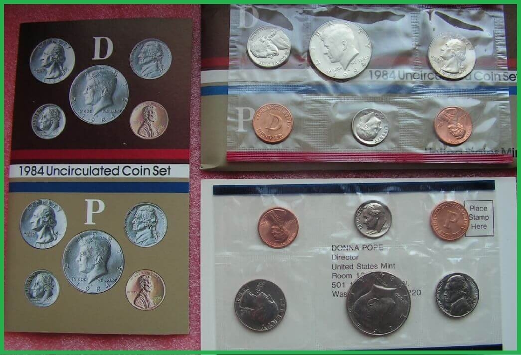 США 1984 г. Набор из 10 монет. Дворы-P и D