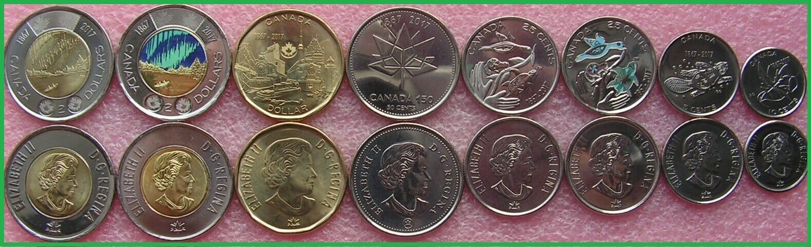 Канада 2017 г. 150 лет конфедерации. Набор из 8 монет