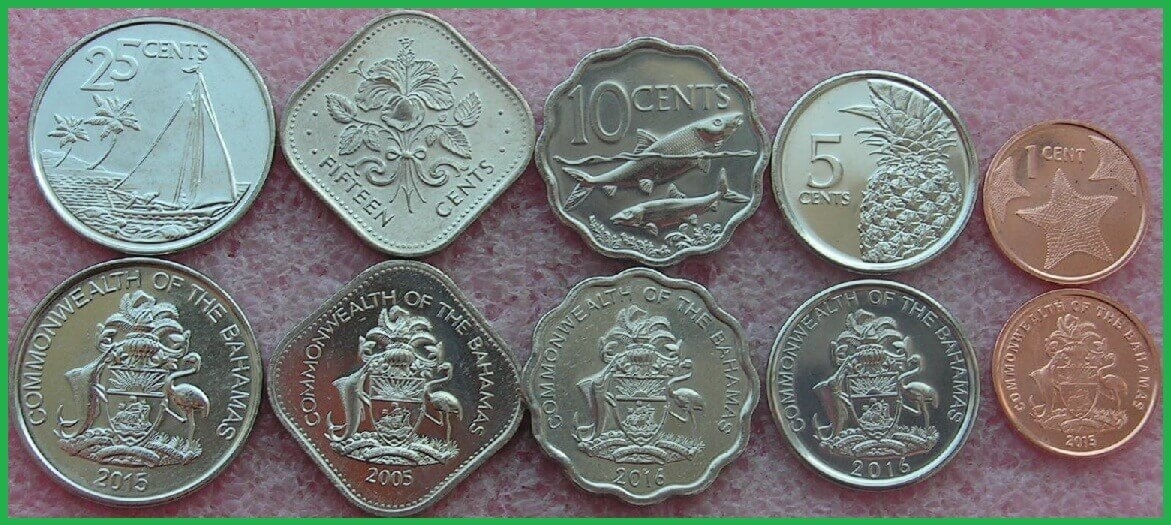 Багамские о-ва 2005-2016 г.г. Набор из 5 монет(3 монеты нового типа)