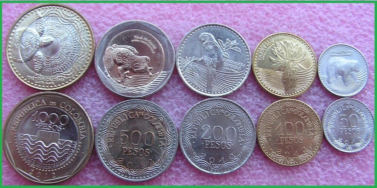 Колумбия 2012-2018 г.г. Набор из 5 монет