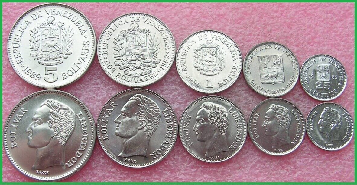 Венесуэла 1989-1990 г.г. Набор из 5 монет