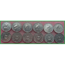Бурунди 2014 г. 5 франков. Птицы. Набор из 6 монет