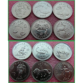 Сомалиленд 2006 г. 10 шиллингов. Знаки зодиака. Набор из 12 монет