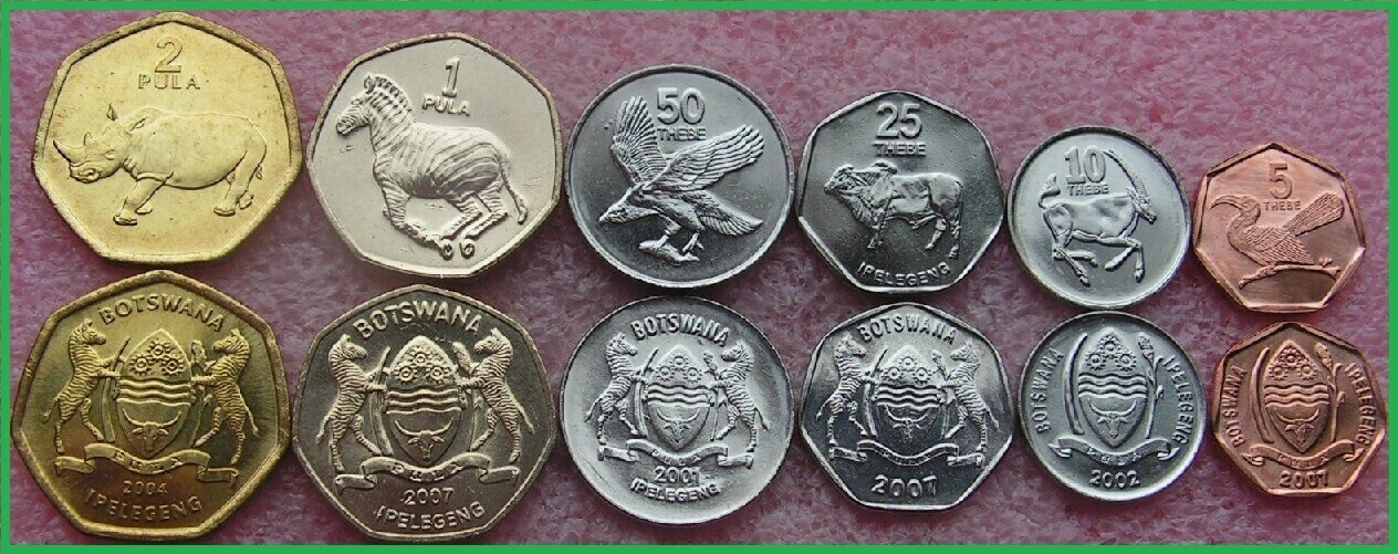 Ботсвана 2001-2007 г.г. Набор из 6 монет
