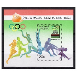 Венгрия 1985 г. № 3732(блок 175А). 90 лет Олимпийскому комитету. Блок