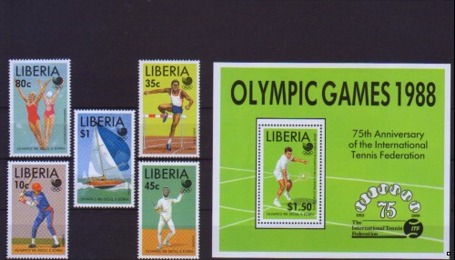 Либерия Олимпиада-88 летняя, серия+блок