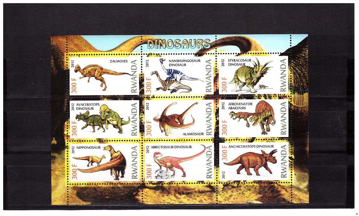 Руанда 2012 г. Фауна Динозавры, МЛ