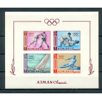Аджман 1965 г. № 41-44(блок 2В). Летние Олимпийские игры(Токио, 1964 г.). Беззубц.блок