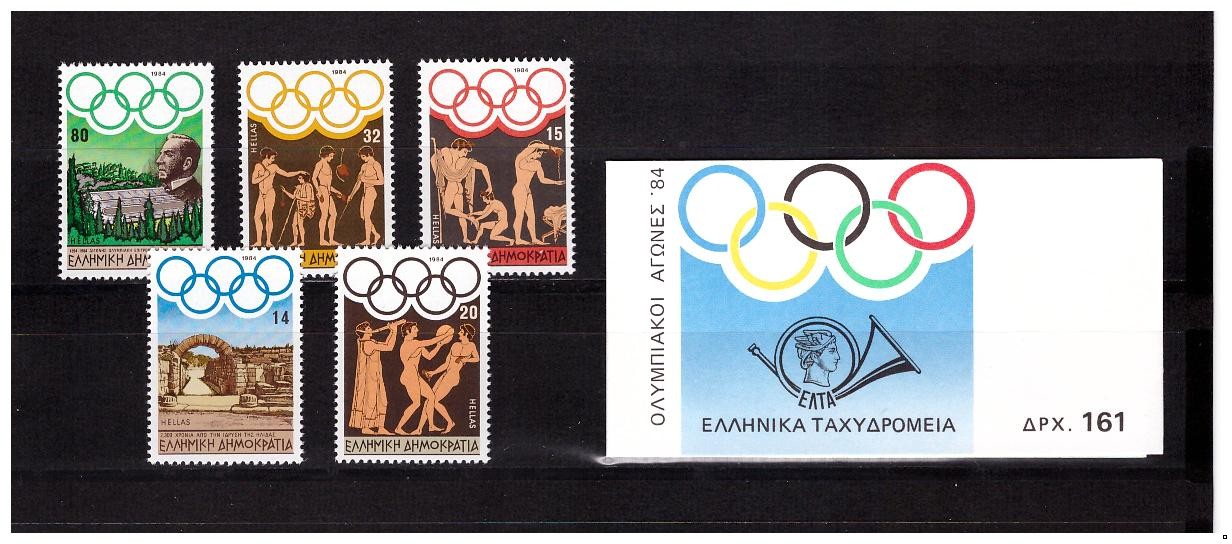 Греция Олимпиада-84 летняя, серия+буклет