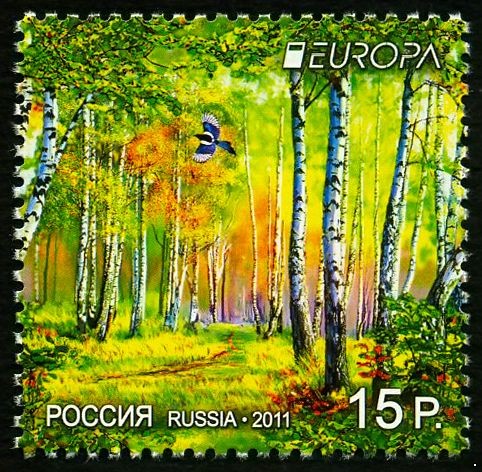 Россия 2011 г. № 1480 Выпуск марок по программе «Европа» Леса