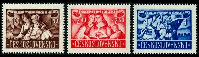 Чехословакия 1946. 505-507. Возвращение на родину. Серия 3 марки.