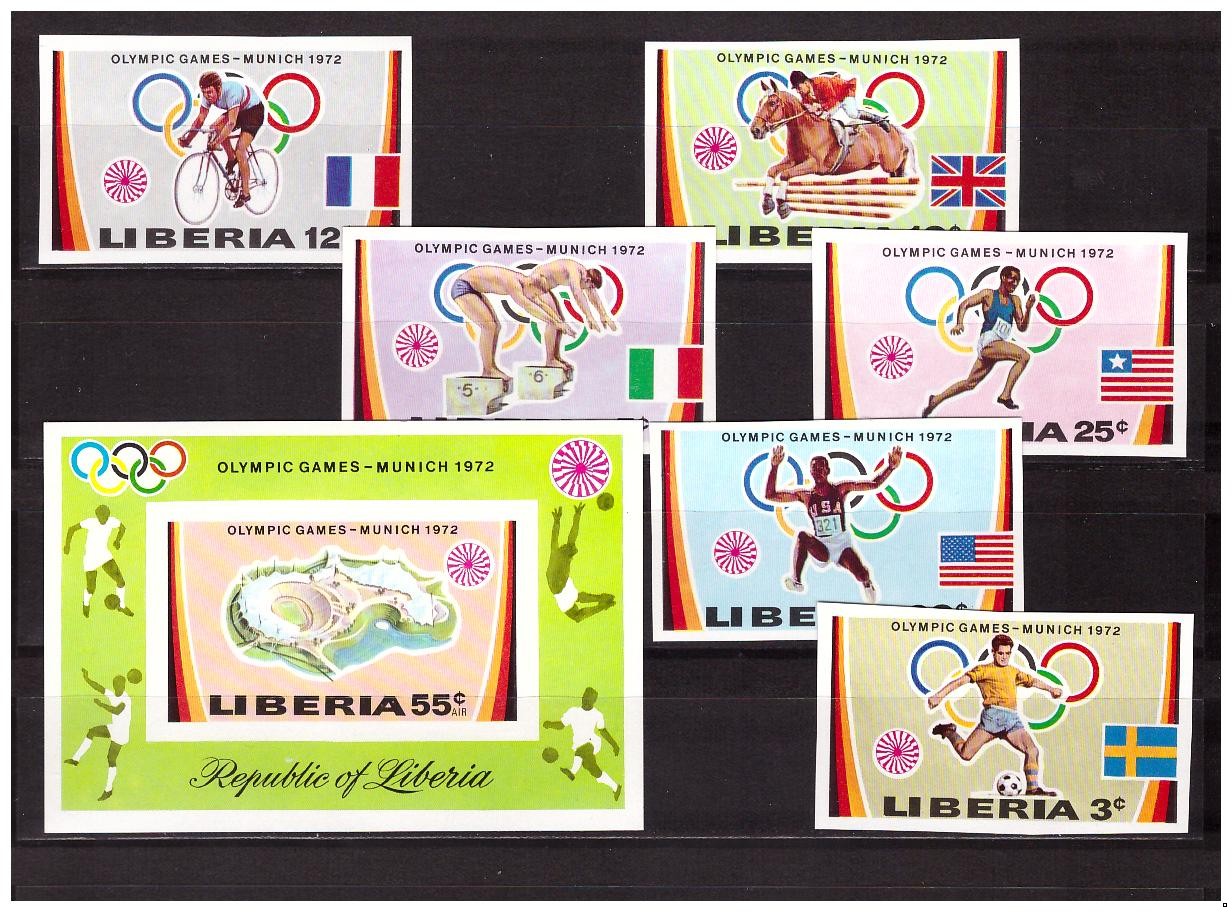 Либерия 1972 г. Олимпиада-72 летняя, беззубц.серия+блок
