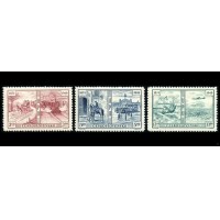 Чехословакия 1949. 572-574. 75-летие Всемирного Почтового Союза (UPU). Серия 3 марки.