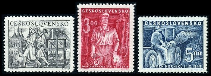 Чехословакия 1949. 594-596. День шахтёра. Серия 3 марки.