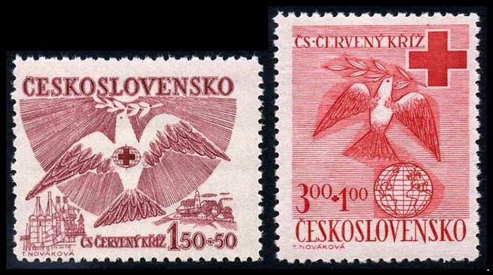 Чехословакия 1949. 599-600. Чехословацкий Красный Крест. Серия 2 марки.