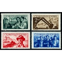 Чехословакия 1950. 614-617. 5-я годовщина (2-й выпуск). Серия 4 марки.