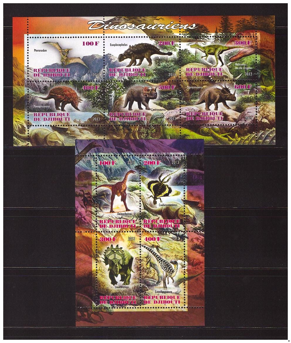 Джибути 2013 г. Динозавры, блок+МЛ