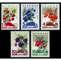 СССР 1964 г. № 3132-3136 Ягоды, серия 5 марок