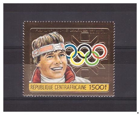 ЦАР 1984 г. Медалисты Олимпиада-84 зимняя, фольга, золото