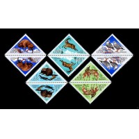 СССР 1973 г. № 4248-4252 Государственные заповедники СССР, тет-беш, серия 5 марок.