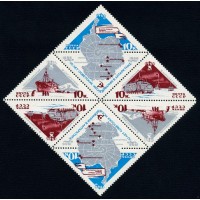СССР 1966 г. № 3318-3320 Исследования Антарктиды, тет-беш.
