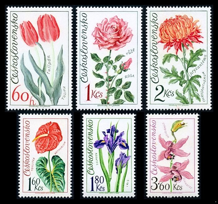 Чехословакия 1973. 2147-2152. Садовые цветы. К выставке цветов в г.Оломоуце. Серия 6 марок.