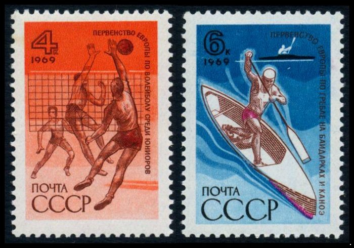 СССР 1969 г. № 3774-3775 Спорт, серия 2 марки.
