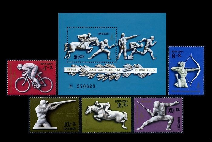 СССР 1977 г. № 4746-4751 XXII летние Олимпийские игры в Москве, серия+блок.