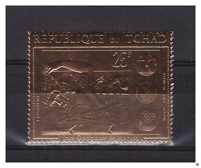 Чад 1971 г. Олимпиада-72 Медалисты, фольга золото