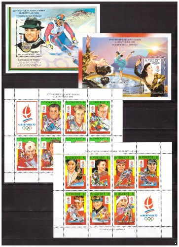 Сент Винсент 1992 г. Олимпиада-92 Золотые медалисты, 2МЛ+2блока