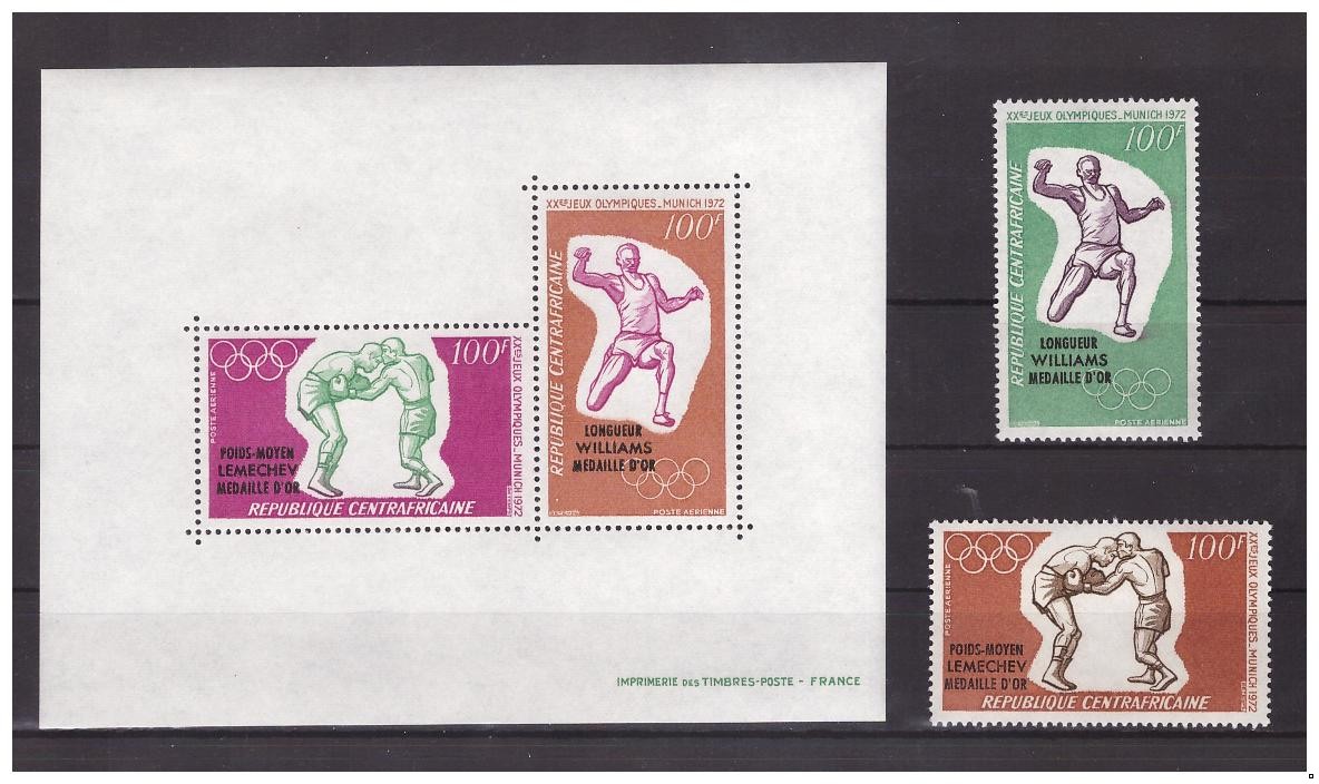 ЦАР 1972 г. Олимпиада-72 летняя, надпечатка, серия+блок