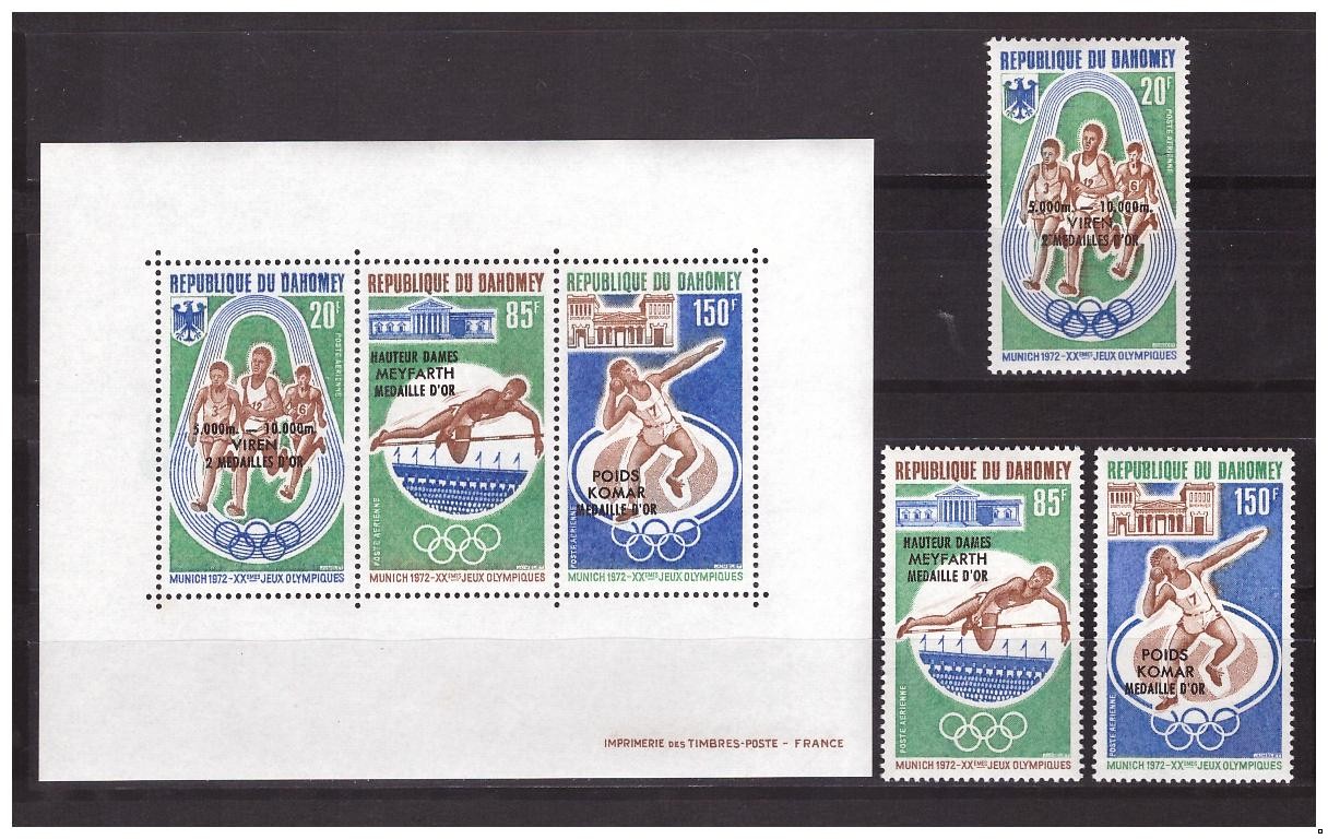 Дагомея 1972 г. Олимпиада-72 летняя, надпечатка, серия+блок