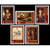 СССР 1987 г. № 5834-5838 Эрмитаж (европейская живопись), серия 5 марок.