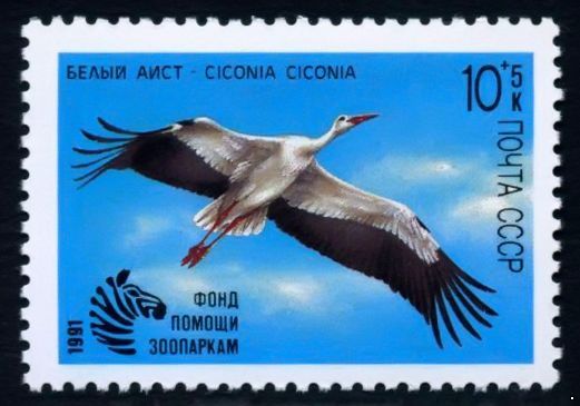 СССР 1991 г. № 6290 Птицы. Фонд помощи зоопаркам.