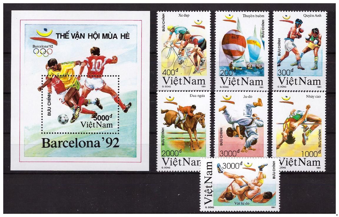 Вьетнам 1991 г. Олимпиада-92 летняя, серия+блок