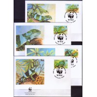 Тонга 1990 г. Фауна WWF Полосатая фиджийская игуана, 4 КПД