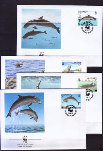 Гернси 1990 г. Морская фауна WWF, 4 КПД